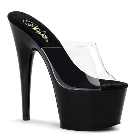 Adore 7" Stiletto - Clear/Black - Size