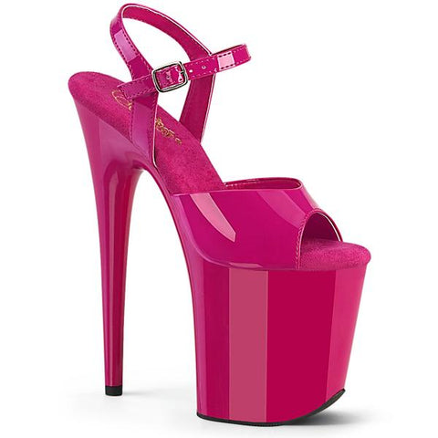 Flamingo 8" Platform with Ankle Strap - Hot Pink - Size