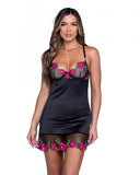 Peony Paradise Chemise - Black/Multi -