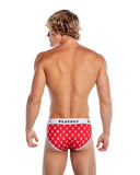 Playboy Mens Argyle Briefs - Red/White -
