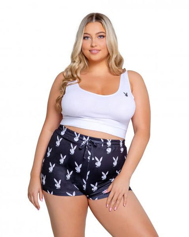 Playboy Slumber Bunny 2-Piece Set -  Black/White -