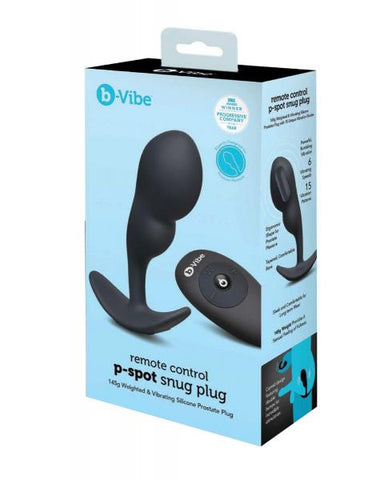 B-Vibe Remote Control P-Spot Snug Plug Large - Black