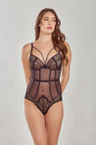 Lace & Mesh Teddy - Black -