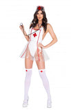 4 Piece Naughty Nurse - White/Red -