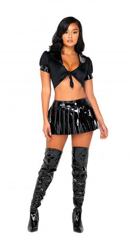 Two Piece Sassy Schoolgirl - Black -