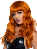 24" Long Wavy Wig with Bangs - Ginger - One Size