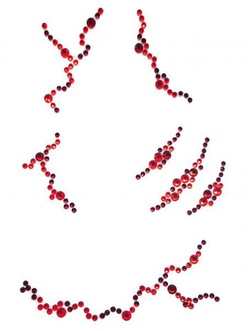 Bloody Face Sticker Jewels - Red