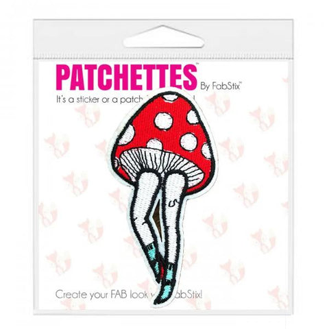 We're All A Little Mad Here Mushroom Iron-On Patchette or Sticker