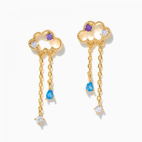 Reigning Clouds Dangle Earrings - Gold