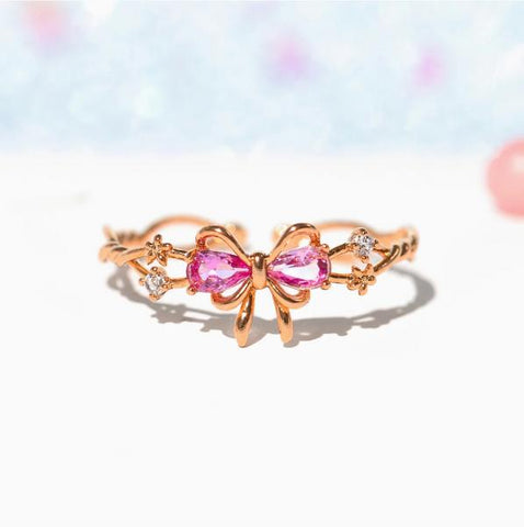 Pretty In Pink Ring - Adjustable - Rose Gold