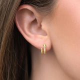 Snake Pavé Hoops - Gold