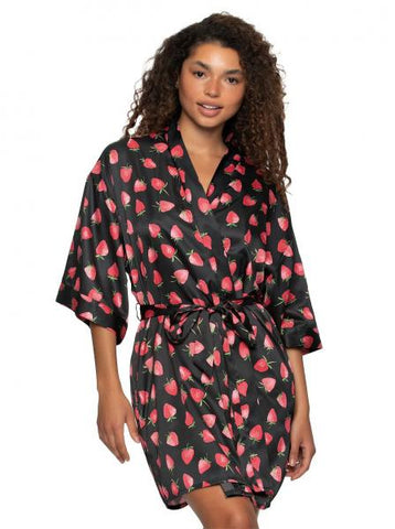 Muse Satin Kimono - Strawberry Fields -