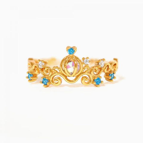 Disney Cinderella Carriage Ring - Gold - Size 6.5
