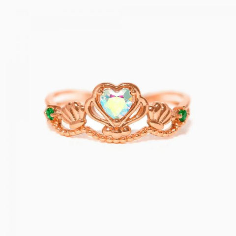 Disney The Little Mermaid Seashells Ring - Rose Gold - Size 6.5