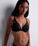 Sheer Emotion Underwired Triangle Bra - Black -