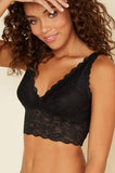 Never Say Never Plungie Longline Bralette - Black -
