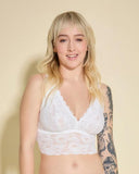 Never Say Never Plungie Longline Bralette - White -