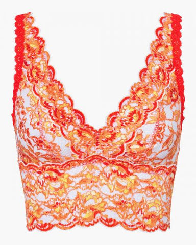 Never Say Never Ombre Plungie Longline Bralette - Agrumi/Moon Ivory -