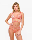 Never Say Never Ombre Plungie Longline Bralette - Agrumi/Moon Ivory -