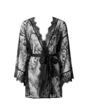 Madeline Sheer Lace Kimono - Black -