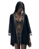 Marisa Chiffon Sheer Kimono - Black -