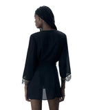 Marisa Chiffon Sheer Kimono - Black -
