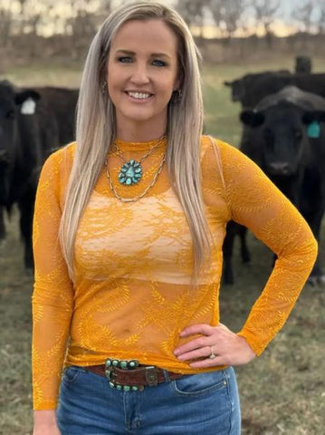 Golden Afternoon Lace Top -