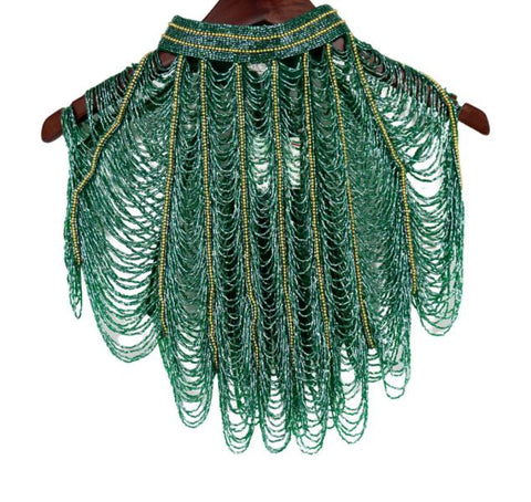 Beaded Shawl Capalet - Green