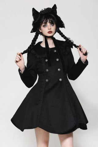 Dark Kitty Ears Bonnet - Black