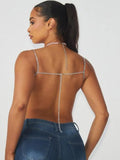 Festival Glam Beaded Halter Top - Pink - One Size