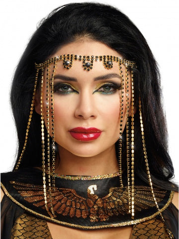 Shimmer Rhinestone Headpiece - Gold/Black - One Size