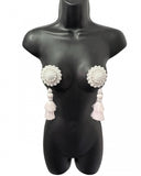 Dita - Femmeoiselle Pearl and Gem Pasties with Removable Hand-Beaded Tassels - White - 2.75"
