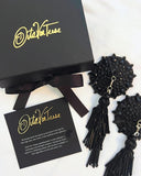Dita - Tessorama Glitter & Gem Pasties with Removable Hand-Beaded Tassels - Decadent Black - 2.5"