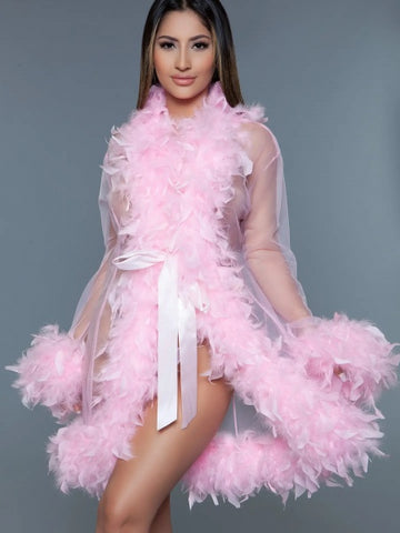 Lux Short Robe - Light Pink - One Size