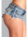 Back Up Booty Denim Shorts - Blue -