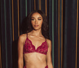 Lined Lace Bralette - Boysenberry/Chai Liner -