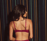 Lined Lace Bralette - Boysenberry/Chai Liner -