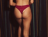 Lace Thong - Boysenberry/Chai Liner -