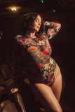 Mesh Long Sleeve Bodysuit - Garden of Eden -