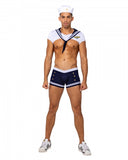 3 Piece Men's Sailor Stud - White/Blue -