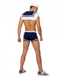 3 Piece Men's Sailor Stud - White/Blue -