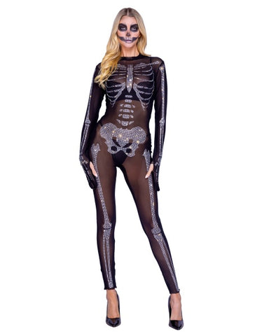 Sparkling Skeleton Suit - Black/Silver -