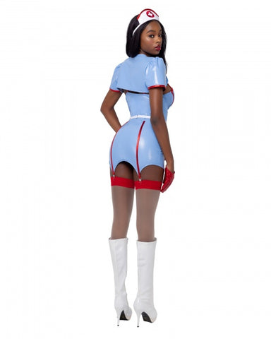 4 Piece Retro Nurse - Blue/Red -
