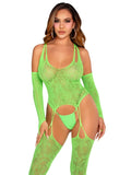 Dream State Bodystocking Set - Neon Green - One Size