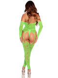 Dream State Bodystocking Set - Neon Green - One Size