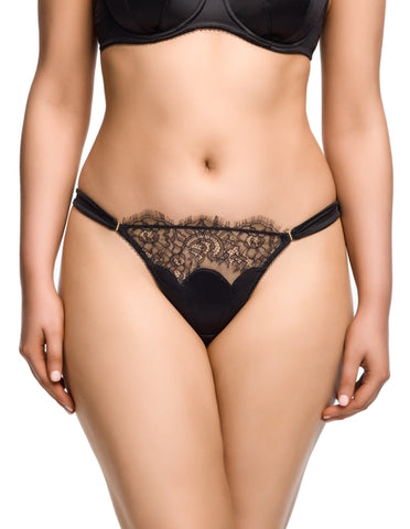 Esther Crotchless Tanga - Black -