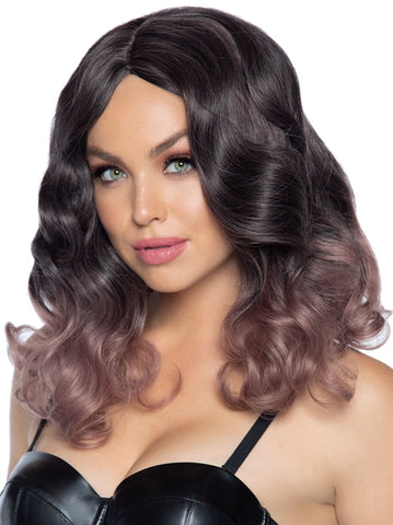 18" Curly Ombre Long Bob Wig - Mauve