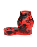Creature Cocks Hell Bound Penis Sleeve & Ball Stretcher - Medium - Red/Black