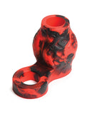 Creature Cocks Hell Bound Penis Sleeve & Ball Stretcher - Medium - Red/Black