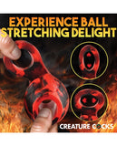 Creature Cocks Hell Bound Penis Sleeve & Ball Stretcher - Medium - Red/Black